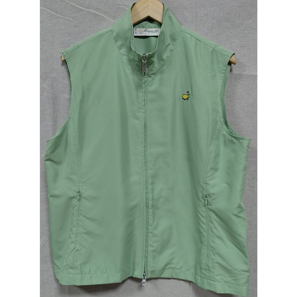 Magnolia Lane Green Polyester Vest Solid Sleeveless Men Size L